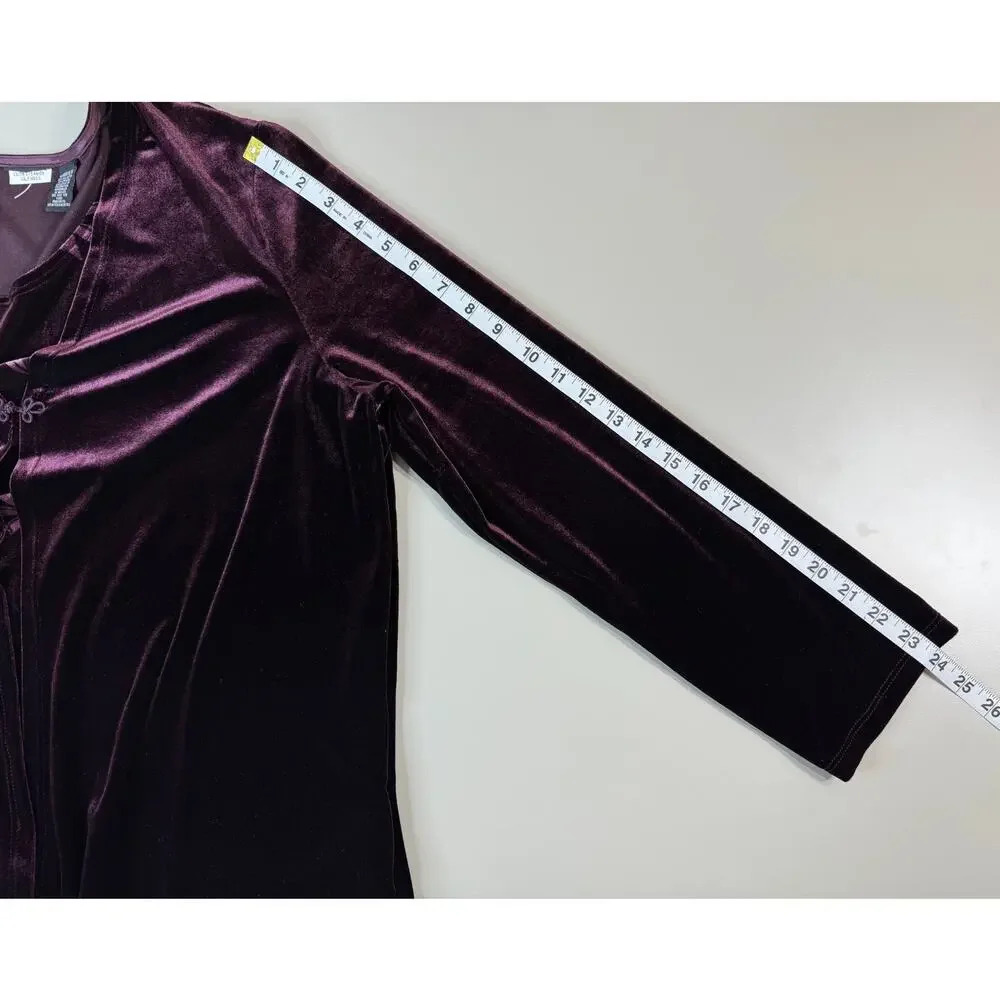 Velvet Burnout Purple Flower Layered Cami Cardigan Women’s XL Y2K 90s Vibes - Picture 4 of 9